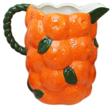 Ceramic Orange Jug 24cm Large Summer Fruit Flower Arrangement Table Pitcher Vase Gift