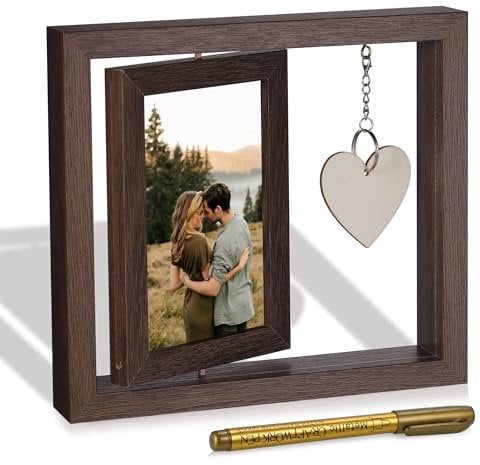 Kssvzz Geschenk Bilderrahmen Bilder Hochzeit: 4x6 Holz Geschenkideen Foto Valentinstag Paare Weihnachtsgeschenke Gift Jährige Hochzeitstag Fotos Gifts Fotorahmen Frame Braun Mr Mrs Anhänger