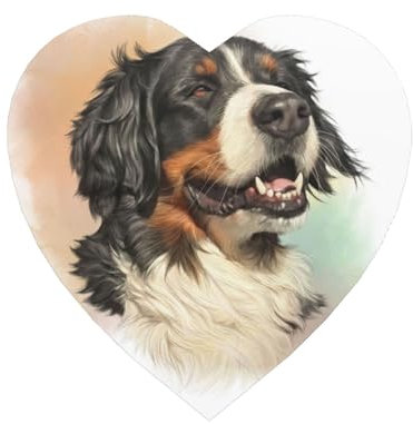 Berner Sennenhund Realistisches Portrait Berner, Magnetischer Kühlschrankaufkleber in Herzform, weichmagnetische Kühlschrankmagnete, Möbeldekoration, 1 Stück