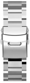 Mefloar 24mm 22mm Edelstahlarmband passend for Zeblaze Vibe 7 Pro/Lite/7/Stratos 2 3 Link/Zeblaze Ares 3 Armbandzubehör(Silver,22MM)