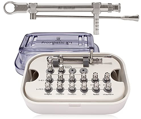 Generic Dental Implant Torque Wrench Ratchet Kit with Drivers & Screwdriver - Universal Prosthetic Tooth Drill Equipment - Professional Grade