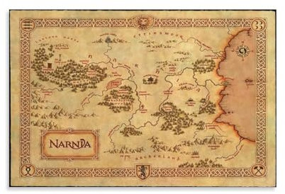 Karte von Narnia Vintage-Filmposter für Zimmer, ästhetische Leinwand, Wanddekoration, ästhetischer Schulbedarf, Gemälde, 30 x 45 cm