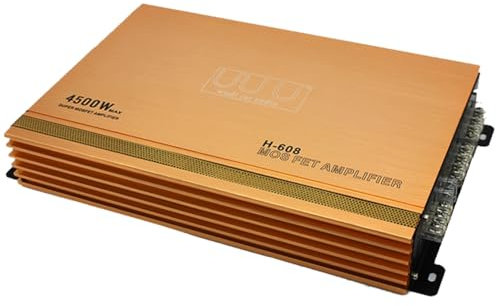 Corghd Amplificador de audio para coche de 4500 W, amplificador de alta potencia de cuatro canales, se puede equipar con 4 altavoces H-608 amplificador de potencia