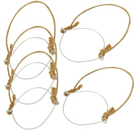 Ciieeo 5pcs Mason Jar Linen Handles Mason Jars Hooks Mason Jar Lanterns Stainless Steel Mason Jar Hanger Mason Jar Fittings Honey Jelly Can Ball Pint Jar Handles Silver Rope