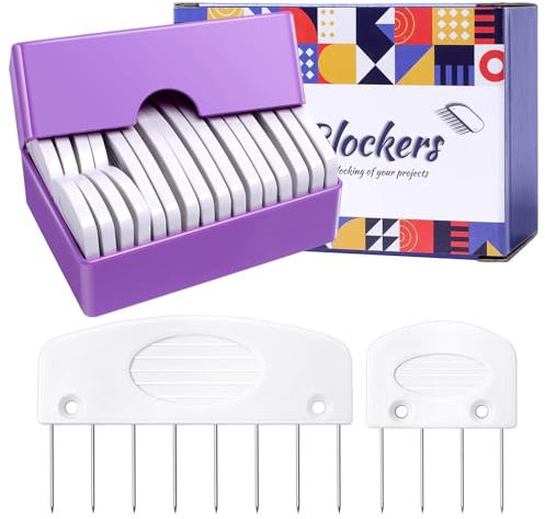 20PCS Kammnadeln+100 T Nadeln Spannmatten Stricken,Strick Blockern Stricken Set,Strickblocker,Spannnadeln stricken,Strick-Blockierkämme Spannnadeln,Knit Blocker Box,Kammnadeln zum spannen für Pullover