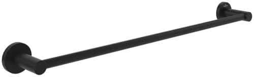 Villeroy & Boch Elements - Tender Handtuchhalter, Handtuchhalter Bad für Wandmontage, Handtuchstange aus Zink, Badetuchhalter rund, Länge 654 mm, Matt Black