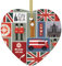 England Symbols Print Small First Ceramic Christmas Tree Decoration Christmas Decor Ornaments Gifts