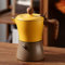 ZLSNOBLE Italian Coffee Percolator Stovetop For Espresso, 3 Cup Aluminum Coffee Moka Pot, Moka Coffee Pot With Wooden Handle(Yellow)