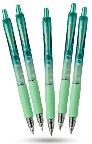 Pilot G2-07 Gelschreiber, 0,7 mm, Grün und Blau, 5 Stück, für glattes Schreiben, ergonomischer Griff, einziehbar, leicht, tragbar für Schule, Büro, kreative Arbeit