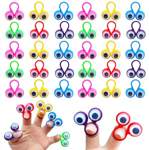 XYTAHDM 30 Stück Tiny Hands Mittelfinger Puppets, Mini Hände Mittelfinger Tiny Hands, buntes Finger Spielzeug, Augen Fingerpuppen Party Taschen Spielzeug,für Zaubertricks Spiele Party(L)