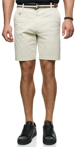 Indicode Herren INThews Chino Shorts Bermuda aus Baumwolle mit 4 Taschen | Klassische Freizeithose im 4-Pocket-Stil für Sommer und Alltag, kurze Hose, Chinoshorts, Bermuda, Baumwollshorts für Männer