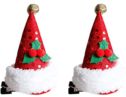SEAYACK Weihnachtsmütze Haarspange Nikolausmütze Kopfschmuck Weihnachten Haarspange Frauen Weihnachten Party Tiaras Plüsch Fascinator Hut