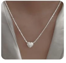 Meteorstarry Herzkette Silber 925, Silberkette Damen 925 mit Herz Anhänger, Glizter Halskette Damen Kettenanhänger Personalisiertes Geschenke Geburtstagsgeschen für Frauen Freundin