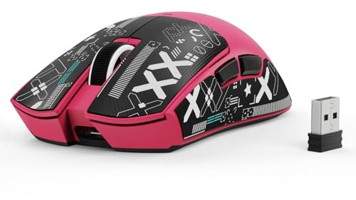 ATTACK SHARK X11 SE Souris Gaming sans Fil, Capteur Gaming PixArt PAW3311, BT/2.4G sans Fil/Câblé, 22000 DPI, 65 Heures d'Autonomie, Souris Gamer/Bureau pour Win11/Xbox/PS/Mac (Rouge Baie + Ruban)