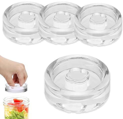 HXXWEUS Fermentiergewichte, 4 Stück Fermentiergewichte, Vergärungsgewicht aus Kimchi Glas, Glas Gewichte zur Fermentation Ø 7cm/2,7in, Glasgewichte für Gärung mit Breiter Öffnung, Einmachgläser