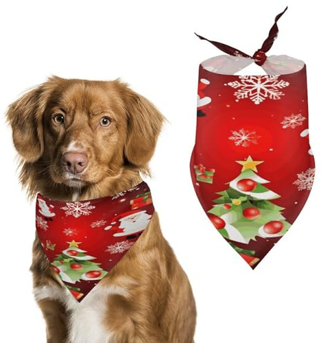 Hundehalstuch mit Aufschrift Merry Christmas, für große und extra große Hunde