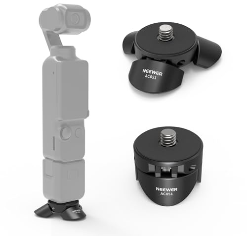 NEEWER Mini Trípode Compatible con dji Osmo Pocket 4 & 3, Pequeño Soporte Escritorio Gimbal Cámara Mount con 1/4 Tornillo Compatible con Insta 360 X5 X4 X3 Action CAM, Switch Modo Vertical/Manual