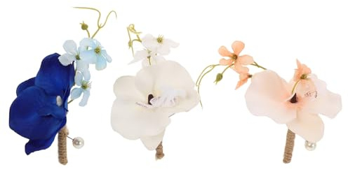 Orchideen Ansteckblume aus Seide und Leinen für Trauzeugen