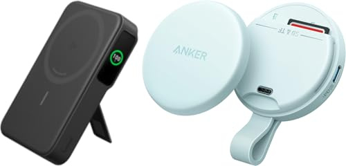Anker MagGo Power Bank (10000 mAh, Qi2, 15 W) & Anker MagGo USB-C Adapter (3-in-1, 10Gbps, per iPhone)