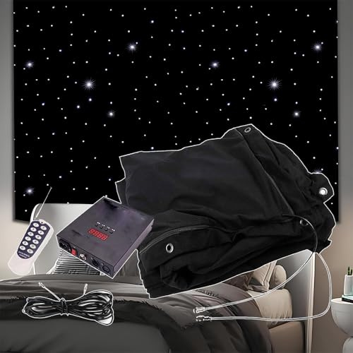 LED-Bühnenhintergrund mit Sternenhimmel-Motiv (4 * 4/4 * 6/4 * 8 m), faltbar (leicht zu transportieren),LED-Dichte: 20 Stück/m²,mit 10 m Verlängerungskabel,DMX-Controller und Fernbedienung,4 * 6m