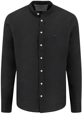 FYNCH-HATTON Hemd aus Leinen mit Stehkragen Black/L