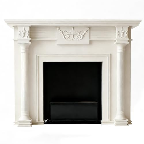 Marble Fireplace Traditional Solid Birch Wood Fireplace Mantel Surround with Hand-Carved Details Fireplace Frame