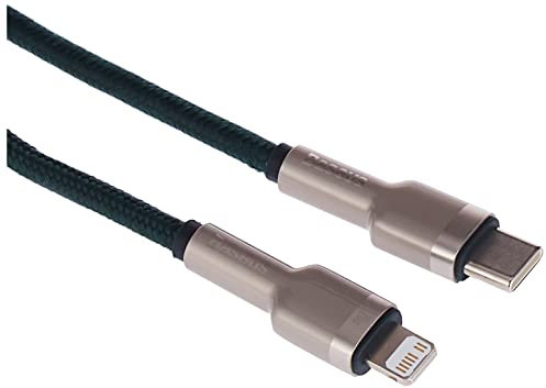 Cabo Baseus Kaffeebraun, Metall, USB Typ C - Lightning, 20 W, 1 m, Grün