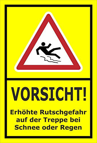Melis-Folienwerkstatt Schild Rutschgefahr Treppe - 15x10cm - 3mm Hartschaum – 20 VAR S00018-046-C