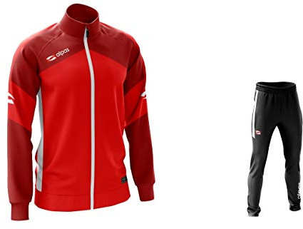 alpas Trainingsanzug in 5 Farben lieferbar- Kinder/Erwachsene Größen lieferbar - Modell Dynamic, Größe: XXXL, Farbe: rot/dunkelrot/w