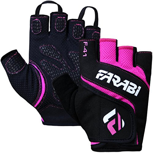 Farabi Sports F-41 Gymnastikhandschuhe Fitness Gewichtheber Trainingshandschuhe (Pink, M)