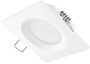 TEVEA® Ultra Flach LED Einbaustrahler Eckig - 3.5W - 300lm - 230V - Einbauleuchte - Einbauspot (WH-Tageslicht)
