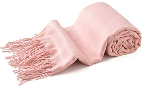CJ Apparel Bambina Rosa Misto Cotone Spesso Solido Colore Disegno Scialle di Pashmina Dell'involucro Della Sciarpa Secondi NUOVO