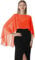 Hotshawl Capelets für Frauen Chiffon Cape Schals und Wraps für Abendkleid Hochzeit Umhänge Cover Up, Orange/Abendrot im Zickzackmuster (Sunset Chevron), Einheitsgröße