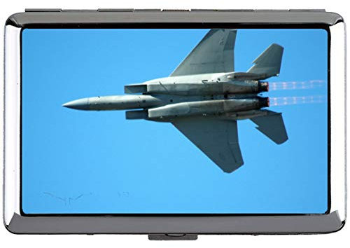 Cigarette Case King Size,Jet Fighter Flight Power Jet Business Card Holder Case Storage Box