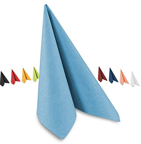 Tafel-Servietten, 3-lagig, 33 x 33 cm, Inhalt 250 St., in unterschiedliche Farben, jeweils abgestimmt auf Einrichtung & Dekoration, für Gastronomie & Zuhause, blau