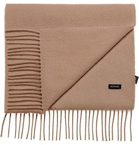 Bovari Kaschmir Schal Herren – 100% Kaschmir/Cashmere – Premium Qualität – 180 x 31 cm - viele Farben (camel)