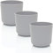 idea-station Sati Blumentopf Set 3 x 15 cm - grau - bruchsichere Blumentöpfe aus Plastik für verschiedenste Pflanzen, Blumen - Matte Übertöpfe für innen und außen