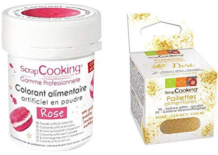 Colorante alimentare Rosa + Glitter alimentare oro