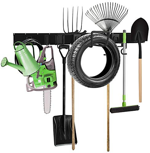 Zalava Scaffale per attrezzi resistente, binario in acciaio da 7,6 x 40,6 cm, organizer da parete per garage, robusto e durevole, facile da installare, design regolabile, sistema di organizer per