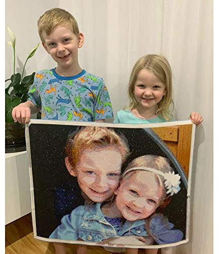 N/N Benutzerdefinierte 5D Diamond Painting Eigenes Bild Foto Personalisiert Diamant Malerei Stickerei Painting Kreuz Stich Vollbilder,Rund 40x50cm