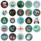 Oblique Unique® 24 Adventskalender Sticker Zahlen Aufkleber für Weihnachten zum Basteln und Verzieren - wählbar (Blau)