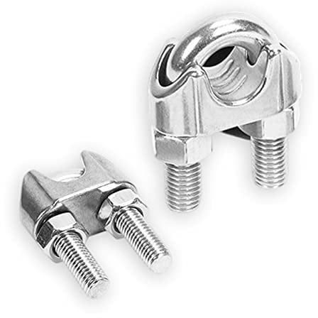 Morsetti per fune metallica, 10 pezzi, 2 mm, in acciaio zincato, forma a staffa per fune in acciaio, per corda, filo, morsetto a staffa, morsetti per fune metallica