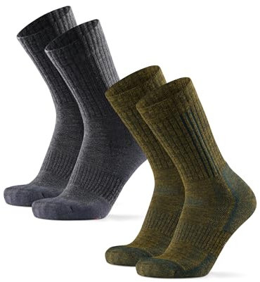 Premium Wandersocken aus Merinowolle für Damen & Herren, 2 Paar, Professionelle Trekking-Socken, Technischer Merino Blend, Outdoor, Langlebig, Atmungsaktiv, Warm, Weich & Hoher Komfort