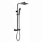 ENKI, ENZO, SH0214, Matt Black Shower Set Thermostatic 38? Mixer Shower Thermostatic with 200mm Ultra Slim Overhead Rain Shower and Handheld Shower Square Shower Mixer Shower System, 10-Year Guarantee
