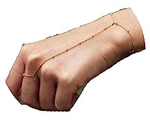 Yheakne Boho Satelliten Fingerring Armband Gold Ring Handgelenk Armband Handkette Vintage Ball Slave Armband Minimalistische Satelliten Gepunktete Kettenarmband Schmuck für Frauen und Mädchen