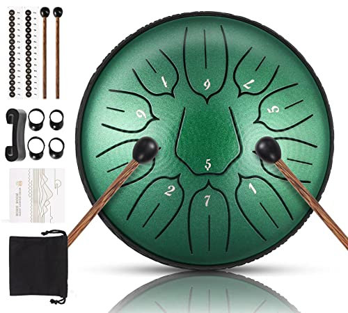 Stahlzungentrommel 11 Note 6 Zoll D-Key Tank Drum Handpan Drum Panda Balmy Drum Percussion Instrument für Meditation Unterhaltung Musikerziehung Konzert Geist Heilung Yoga