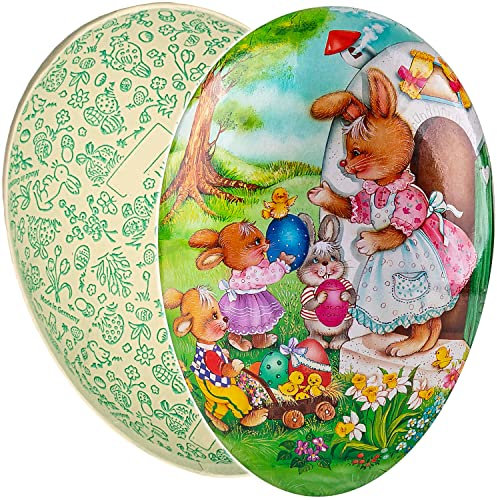 alles-meine.de GmbH 3 Stück Ostereier/Eier zum befüllen Anzahl frei wählbar Hasen Mama & kleine Osterhasen - 15 cm - Füll - Pappei - Deko Pappe Papp Pappeier Dekoei Pappo..