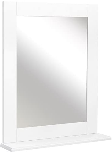 kleankin Miroir de Salle de Bain Mural Moderne avec étagère de Rangement 50 x 11,5 x 60 cm - Blanc