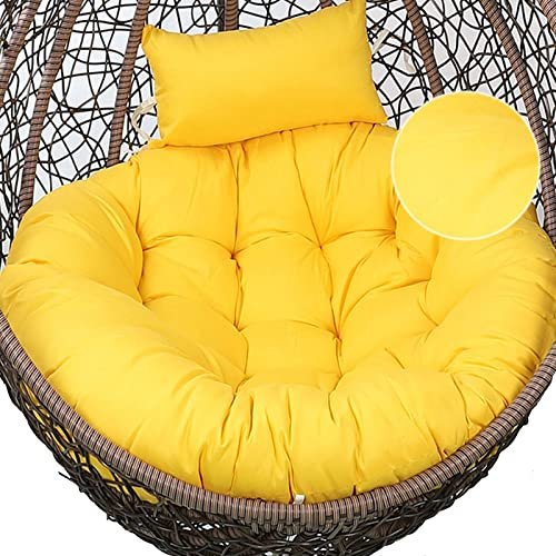 Yadlan Hängender Ei-Stuhl-Kissenbezug, Waschbar Sitzkissen-Änderung Bezug Hängestuhl Lounge Hängekorb Schaukel Sofakissen für Garten Drinnen und Draußen(ohne Polsterung)(Color:Gelb)