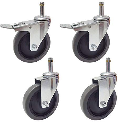 DREANNI Möbelrennen Rad 4 -Zoll Essautoser Mahlzeitenrad Einsatz Rad Haus Mopp Auto Esswagen Universal Wheel Ersatz Fußrad, Schwere Schwenkstänke, 4 Pack/Brake+Universal
